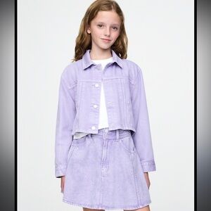 Gap kids super soft denim swing jacket in purple